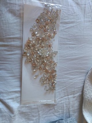 Tocado Novia Bodas Oro y Plata