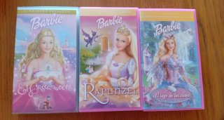 3 Películas VHS Barbie (Español)
