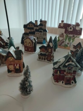Conjunto Pueblo Navideño Luces