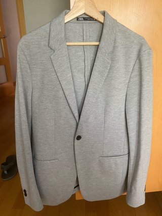 Blazer Zara Gris Hombre