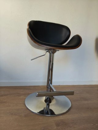 Pack 3 Taburete Alto Theo Nogal y Negro