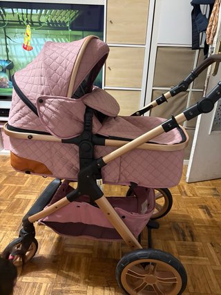 Passeggino per neonati rosa imbottito