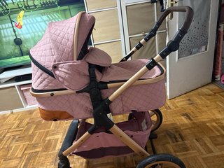 Passeggino per neonati rosa imbottito
