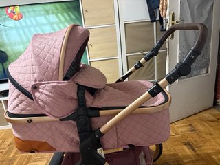 Passeggino per neonati rosa imbottito