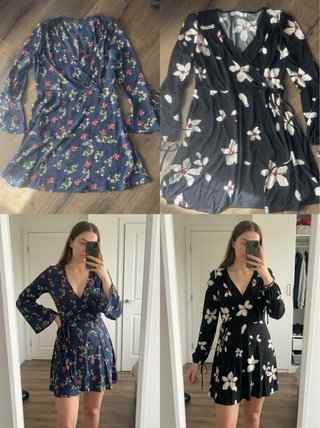 Lote 2 vestidos florales cruzados