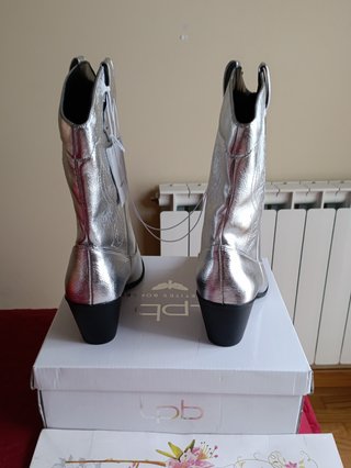 Botas plateadas metalizadas talla 37