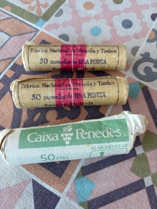 Rollos monedas FNMT y Caixa Penedès