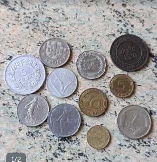 Lote de monedas antiguas variadas