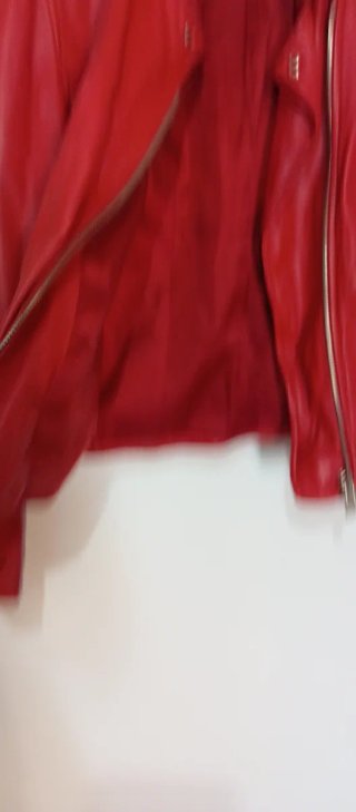 Chaqueta Biker Piel Roja Mujer Mango