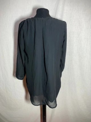 Blusa Almatrichi Negra con Detalles Turquesa