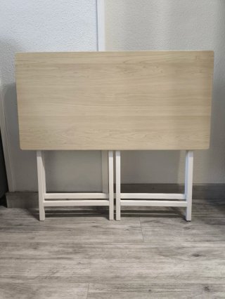 Escritorio madera y metal blanco