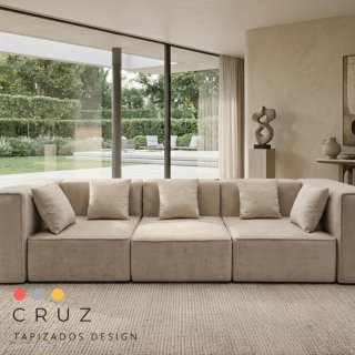 Sofá modular 3 plazas tela Creige