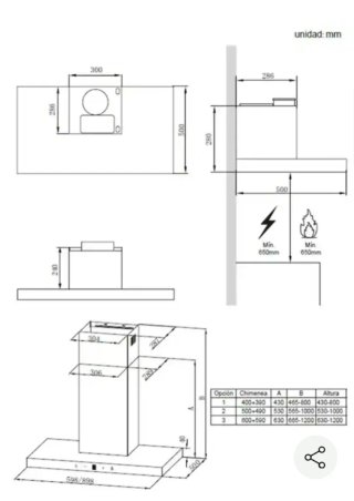 Campana extractora 90cm sin estrenar