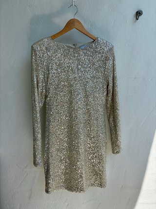 Vestido Mango lentejuelas dorado/plateado