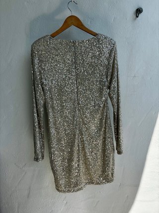 Vestido Mango lentejuelas dorado/plateado