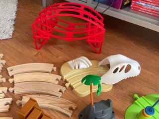 Tren de madera y accesorios