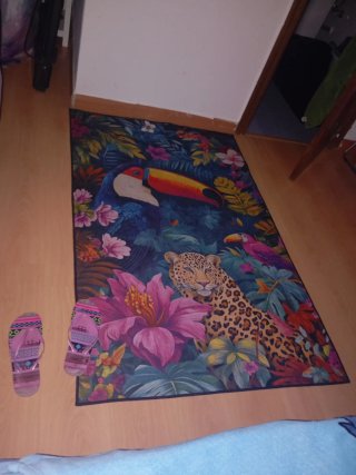 Alfombra Grande Antideslizante Diseño Tropical