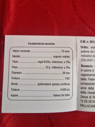 ITALIA 10€ 2021 (100° Anniv. F.I. Pallacanestro)