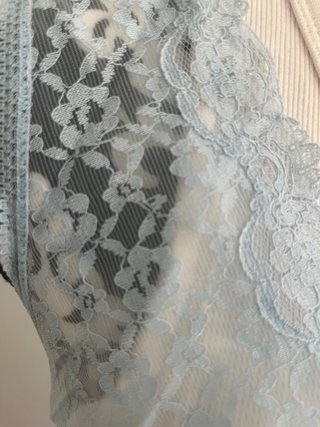 Conjunto Camisón y Bata Azul Encaje