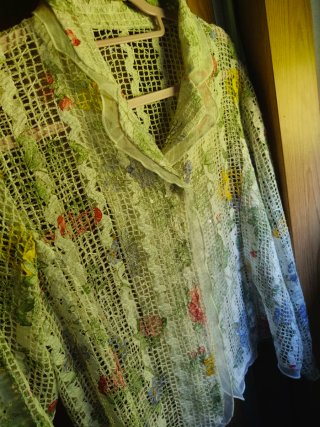 Chaqueta tejida floral talla única