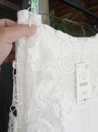 Falda Zara crochet blanca Zara