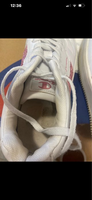 Sneakers Champion donna bianche con glitter rosa