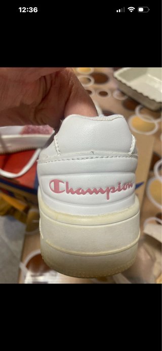 Sneakers Champion donna bianche con glitter rosa