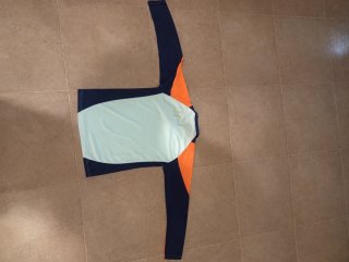 Conjunto Real Madrid Adidas Naranja y Celeste