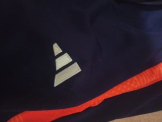 Conjunto Real Madrid Adidas Naranja y Celeste