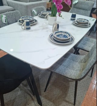 Mesa Comedor/Cocina Acabado Mármol 160cm