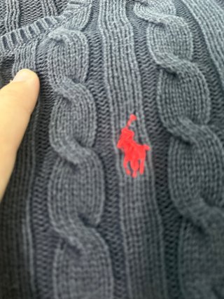 Maglione Ralph Lauren trecce grigio