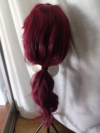Peluca cosplay Megara morado/rojo