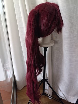 Peluca cosplay Megara morado/rojo