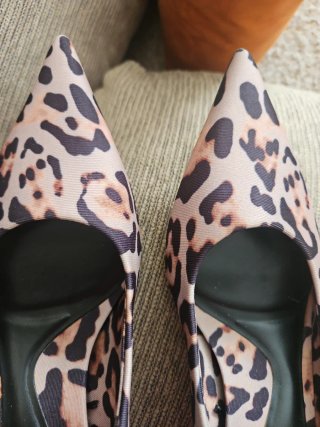 Zapatos Zara tacón fino estampado leopardo