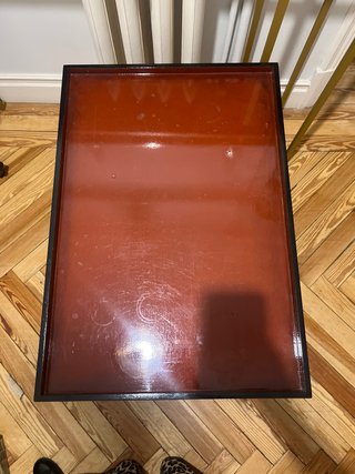 Mesa plegable lacada negra y roja