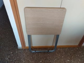 Mesita auxiliar plegable madera y metal