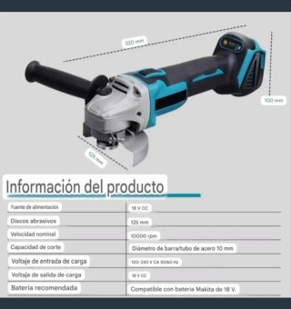 Amoladora Angular Inalámbrica (2 Baterías)