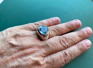 Anillo Tous plata y topacio