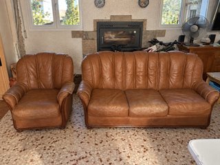 Conjunto de sofás de piel