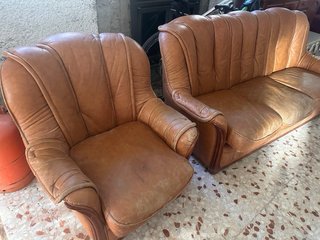 Conjunto de sofás de piel