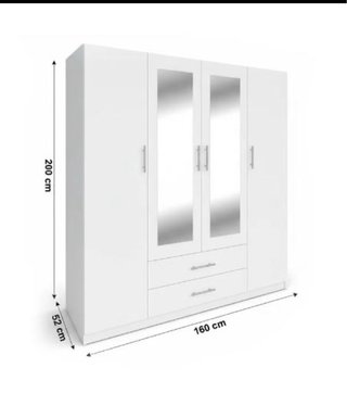 Armario 4 puertas madera y cristal