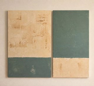 Cuadro moderno beige y verde