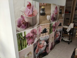 Biombo decorativo floral y zen