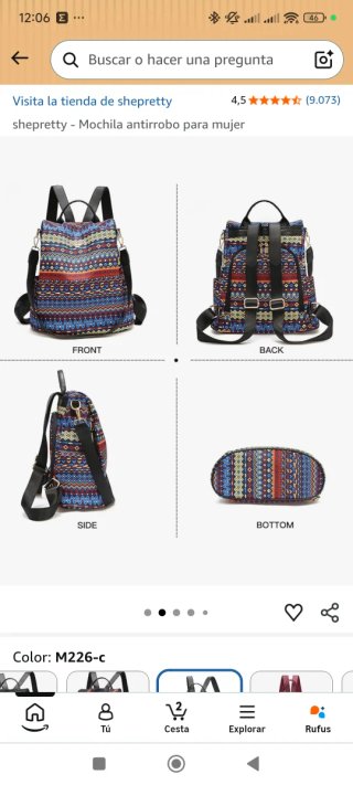 Mochila Shepretty Nueva Multicolor 3 Posiciones