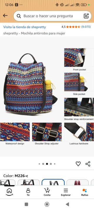 Mochila Shepretty Nueva Multicolor 3 Posiciones