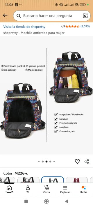 Mochila Shepretty Nueva Multicolor 3 Posiciones