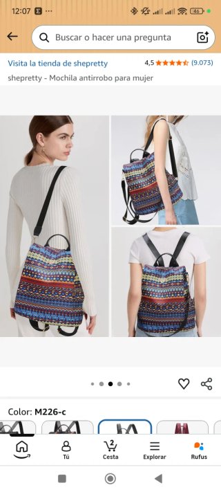 Mochila Shepretty Nueva Multicolor 3 Posiciones
