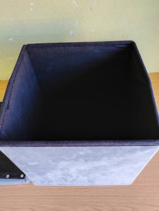 Puff Almacenamiento Plegable Gris