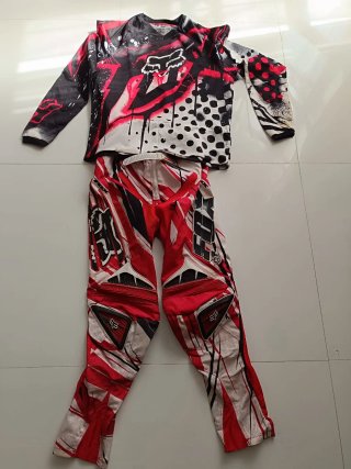 Traje Motocross Fox Rojo y Negro