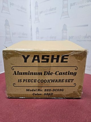 Juego de sartenes y cazos Yashe - 15pcs - Nuevo
